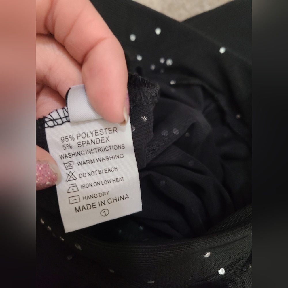 Sheer Mesh Silver Polka Dot Bell Bottom Swimsuit Coverup Rave Pants - Picture 3 of 3